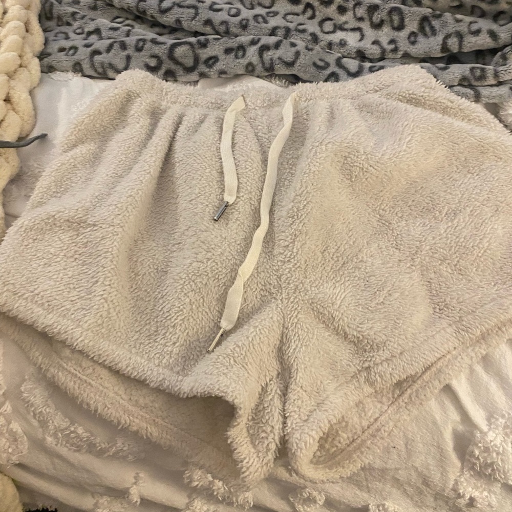 Womens fluffy pajama shorts